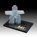 Frosted Inukshuk Sculpture on Marble Base (4 1/2")